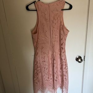 Peach Lace Sheath Dress